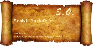 Stahl Oszkár névjegykártya